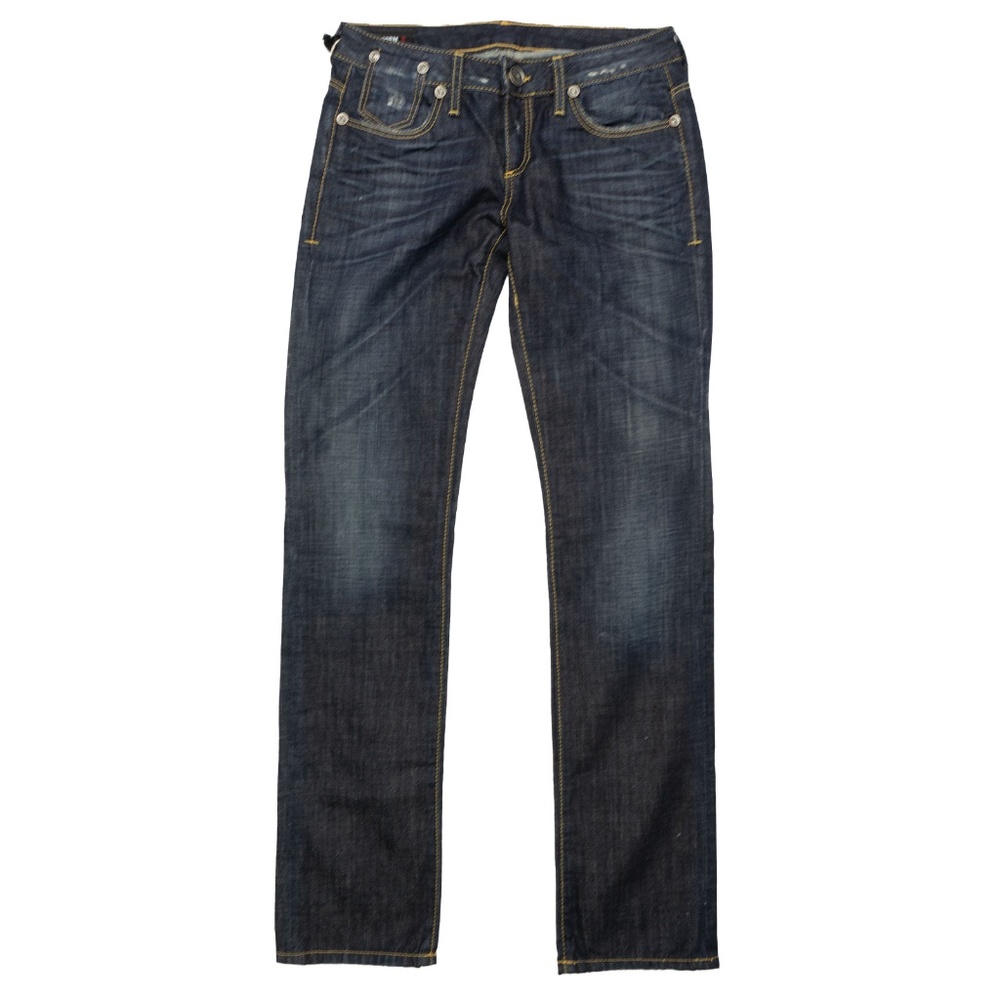 Uniform Low-Rise Straight Leg Jeans, Blue, Size 26